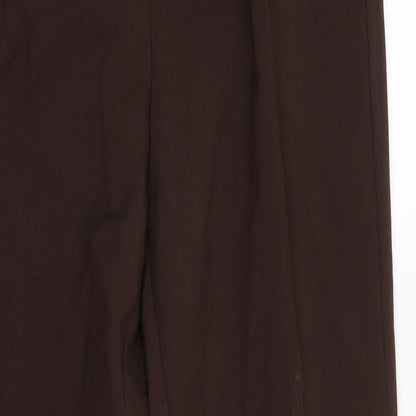 Womens UK Size S Preworn Regular Fit Dress Pants Brown Trousers