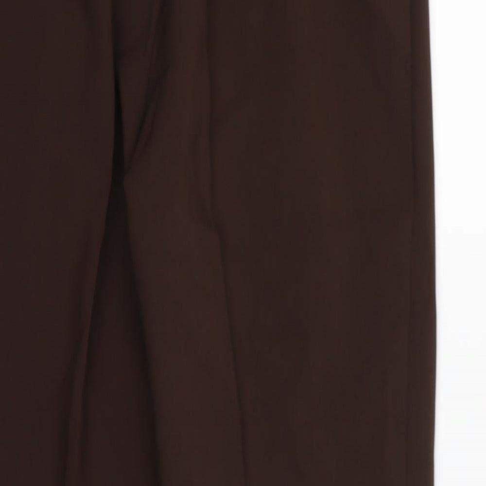 Womens UK Size S Preworn Regular Fit Dress Pants Brown Trousers