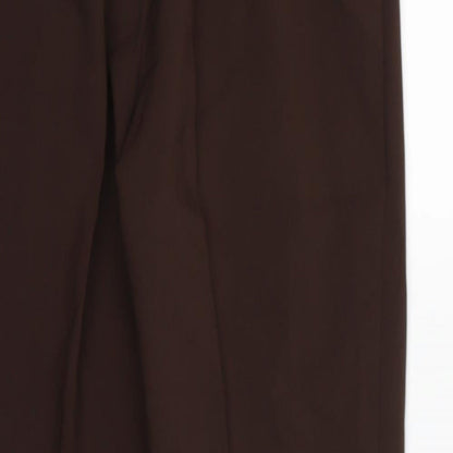 Womens UK Size S Preworn Regular Fit Dress Pants Brown Trousers