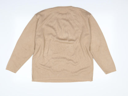 Klassique Womens Beige   Pullover Jumper Size L