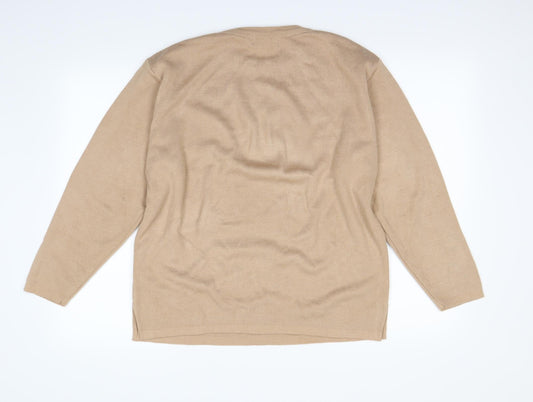 Klassique Womens Beige   Pullover Jumper Size L