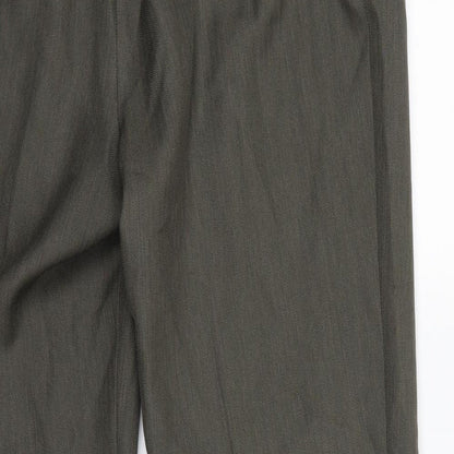 Womens UK Size 14 M&S Regular Fit Dress Pants Brown Trousers