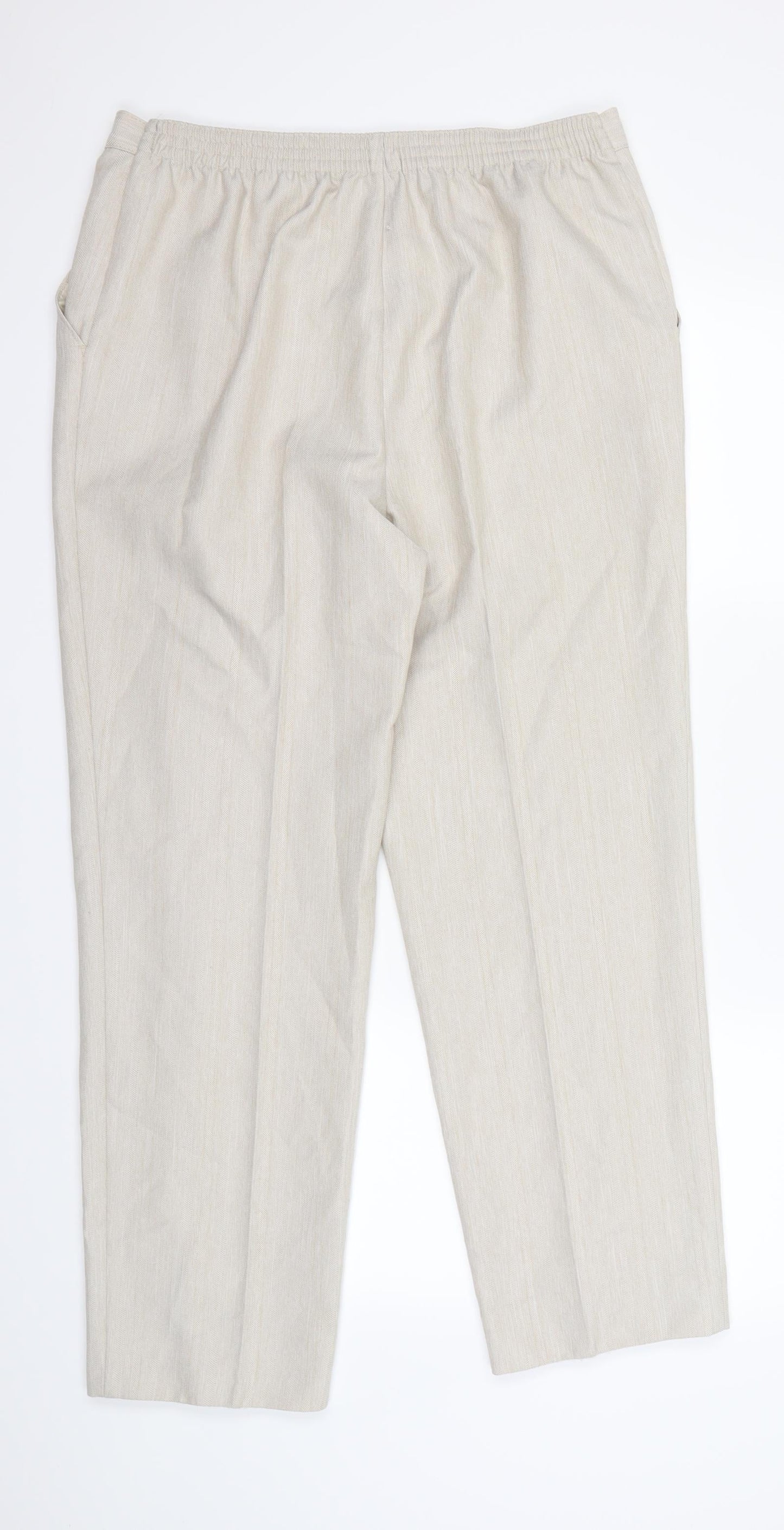 M&S Womens Beige   Dress Pants Trousers Size 14 L27 in