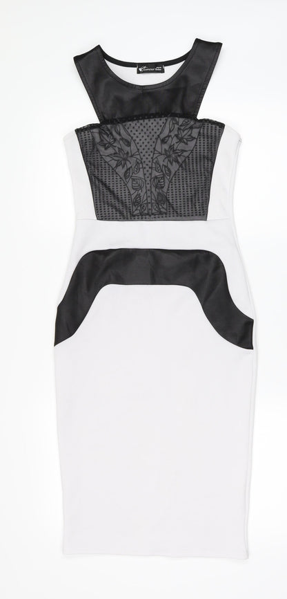 Glamour Babe Womens White   Pencil Dress  Size 8