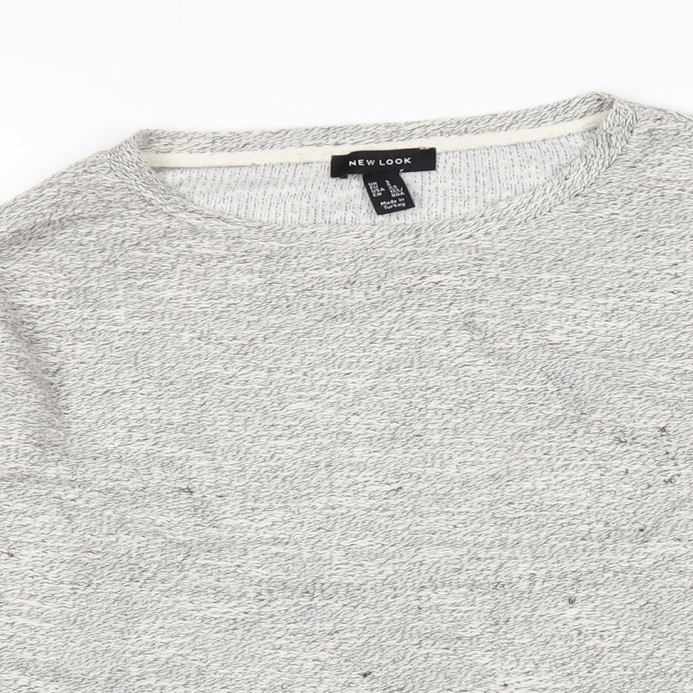 Womens UK Size S New Look Grey Basic T-Shirt