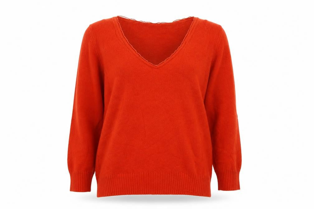 Womens UK Size 12 Made in Italy Orange Basic T-Shirt