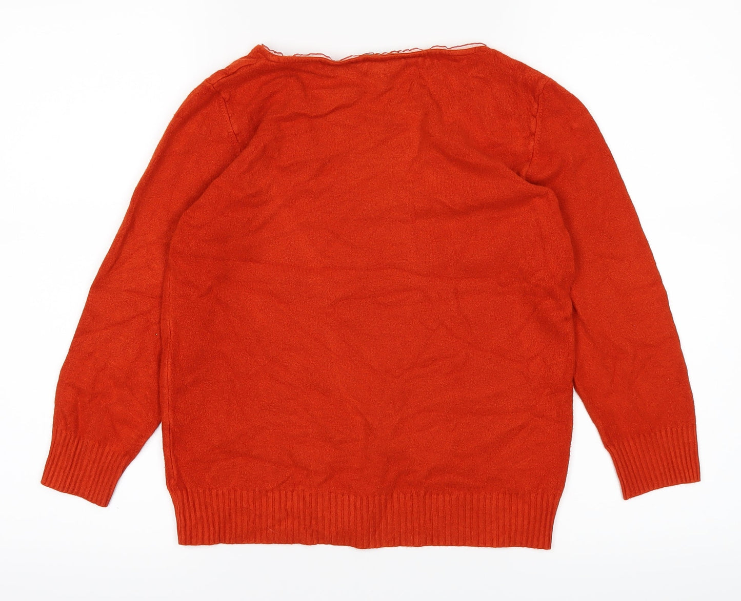 Made in Italy Womens Orange   Basic T-Shirt Size 12