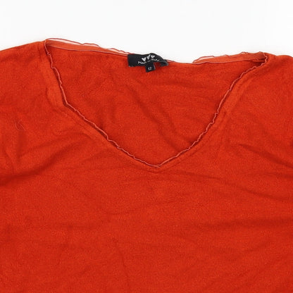Made in Italy Womens Orange   Basic T-Shirt Size 12