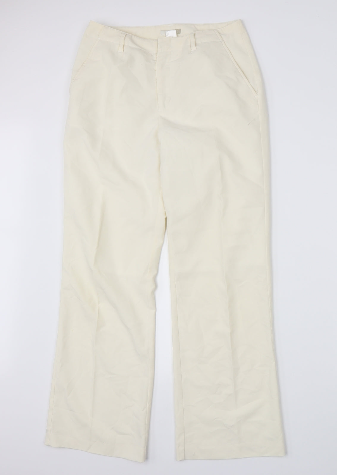 Womens UK Size 10 Preworn Regular Fit  Ivory Trousers