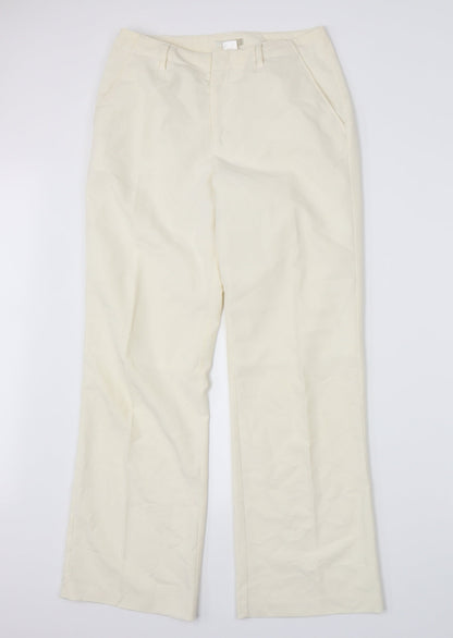 Womens UK Size 10 Preworn Regular Fit  Ivory Trousers