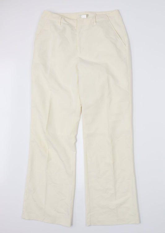 Womens UK Size 10 Preworn Regular Fit  Ivory Trousers