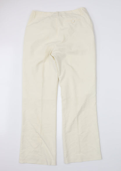 Womens UK Size 10 Preworn Regular Fit  Ivory Trousers