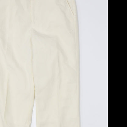 Womens UK Size 10 Preworn Regular Fit  Ivory Trousers