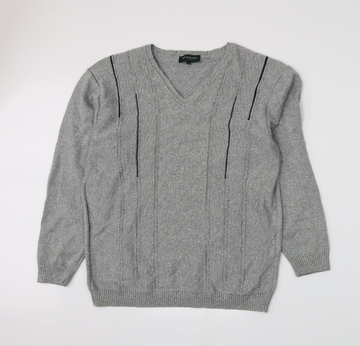 Greenwoods Mens Grey  Knit Pullover Jumper Size M