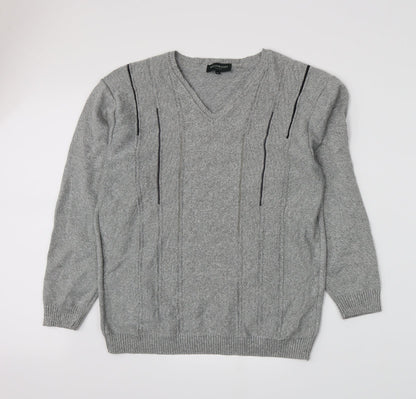 Greenwoods Mens Grey  Knit Pullover Jumper Size M