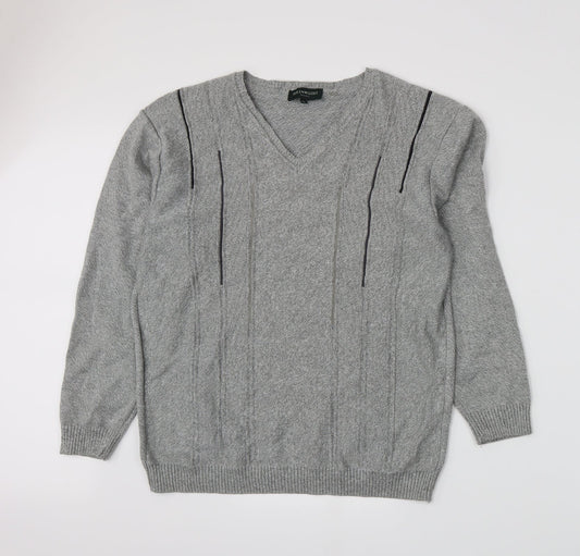 Greenwoods Mens Grey  Knit Pullover Jumper Size M