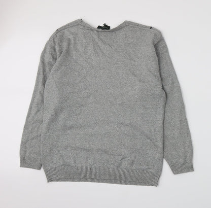 Greenwoods Mens Grey  Knit Pullover Jumper Size M