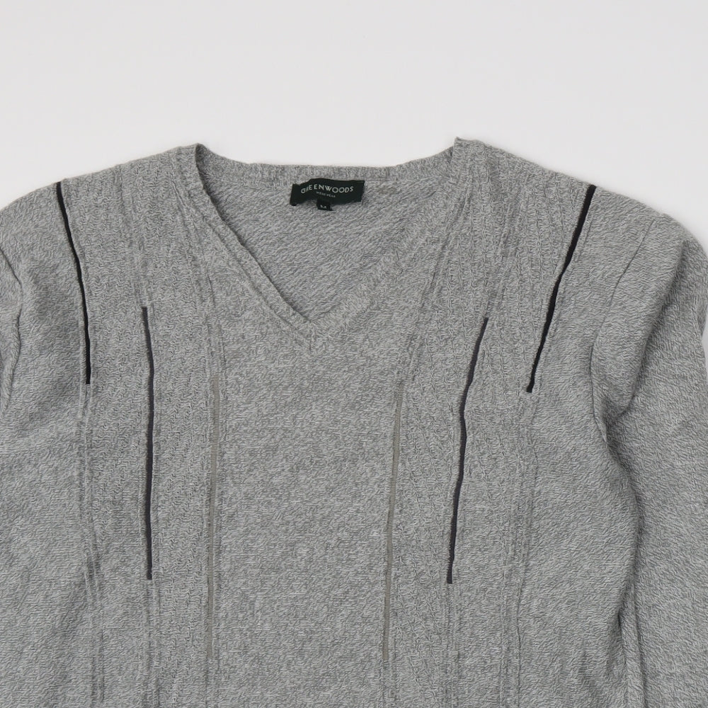 Greenwoods Mens Grey  Knit Pullover Jumper Size M