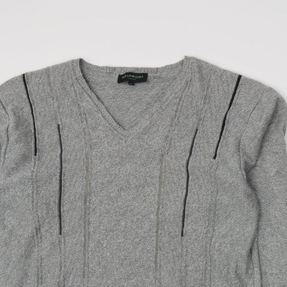 Greenwoods Mens Grey  Knit Pullover Jumper Size M