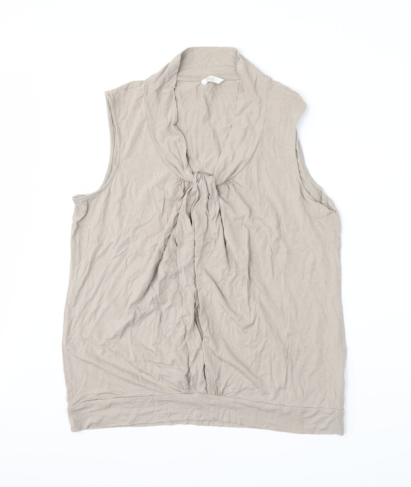 Womens UK Size 18 Marks and Spencer Beige Basic Tank