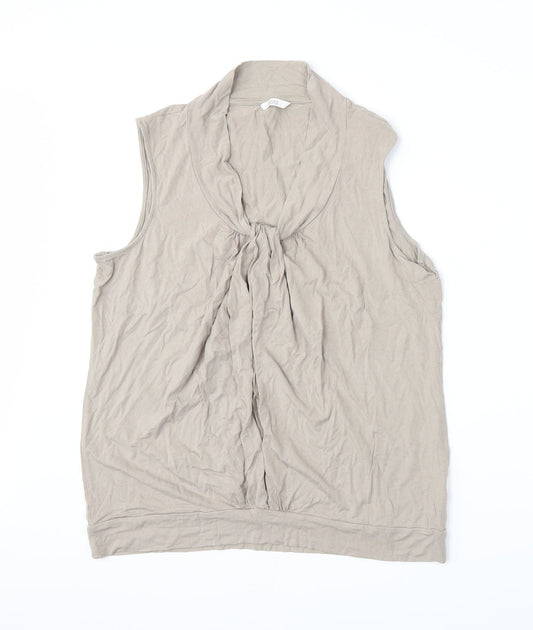 Womens UK Size 18 Marks and Spencer Beige Basic Tank