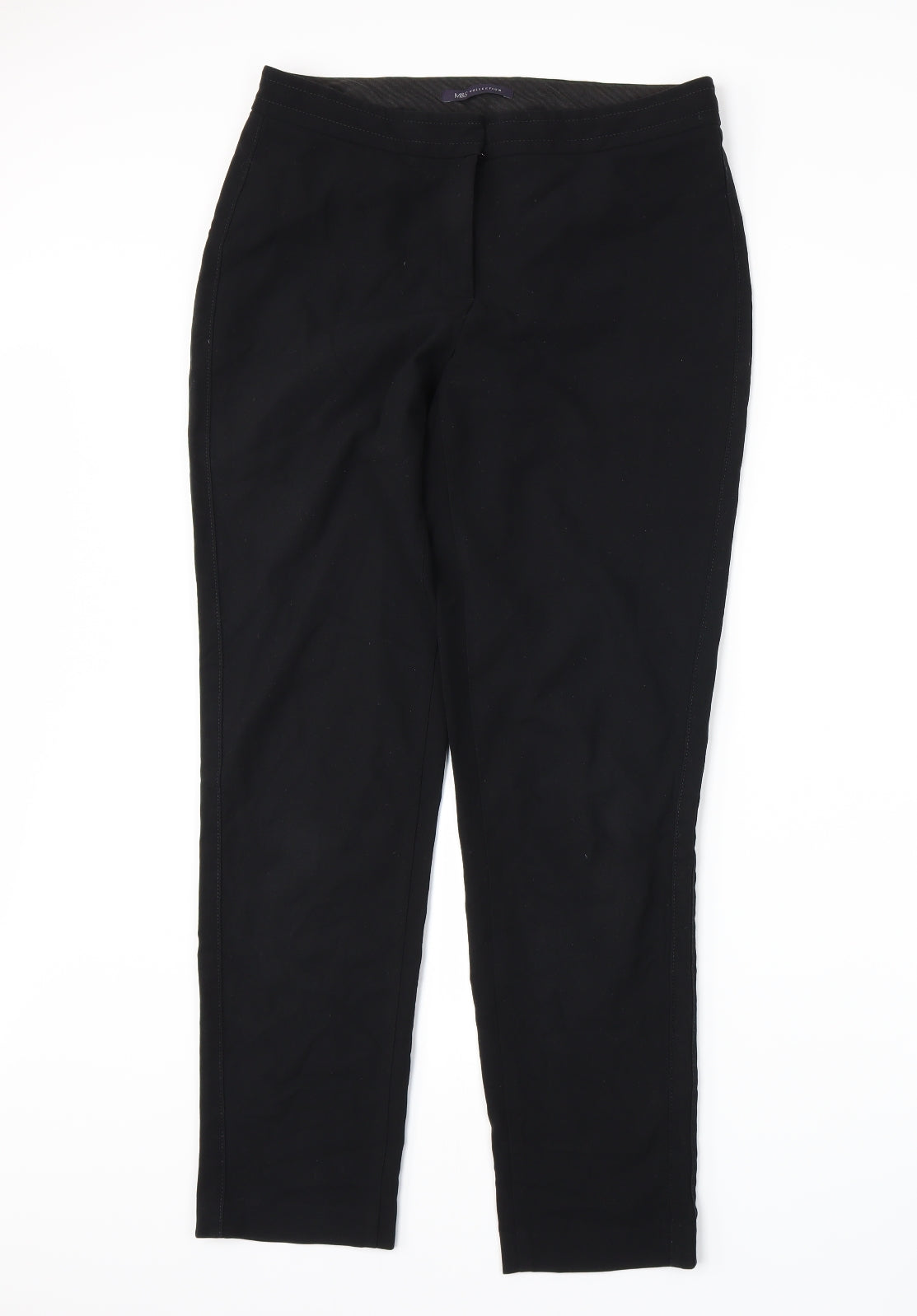 Womens UK Size 10 Marks and Spencer Regular Fit  Black Trousers