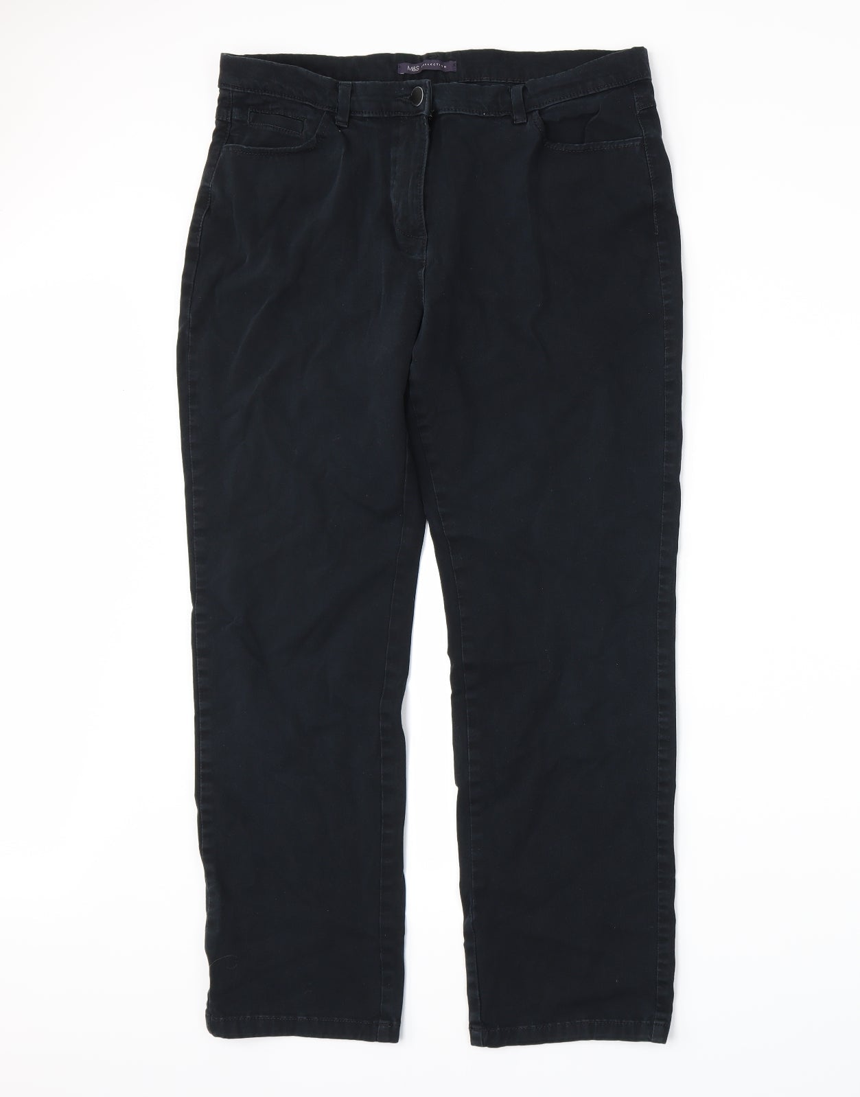 Womens UK Size 14 Marks and Spencer Regular Fit  Black Trousers