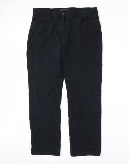 Womens UK Size 14 Marks and Spencer Regular Fit  Black Trousers
