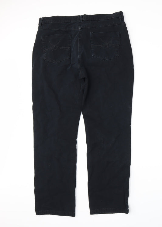 Womens UK Size 14 Marks and Spencer Regular Fit  Black Trousers