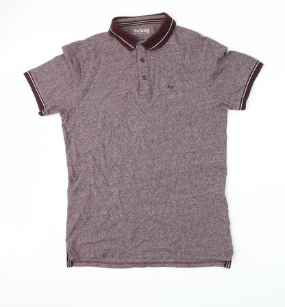 Nutmeg Mens Red    Polo Size S