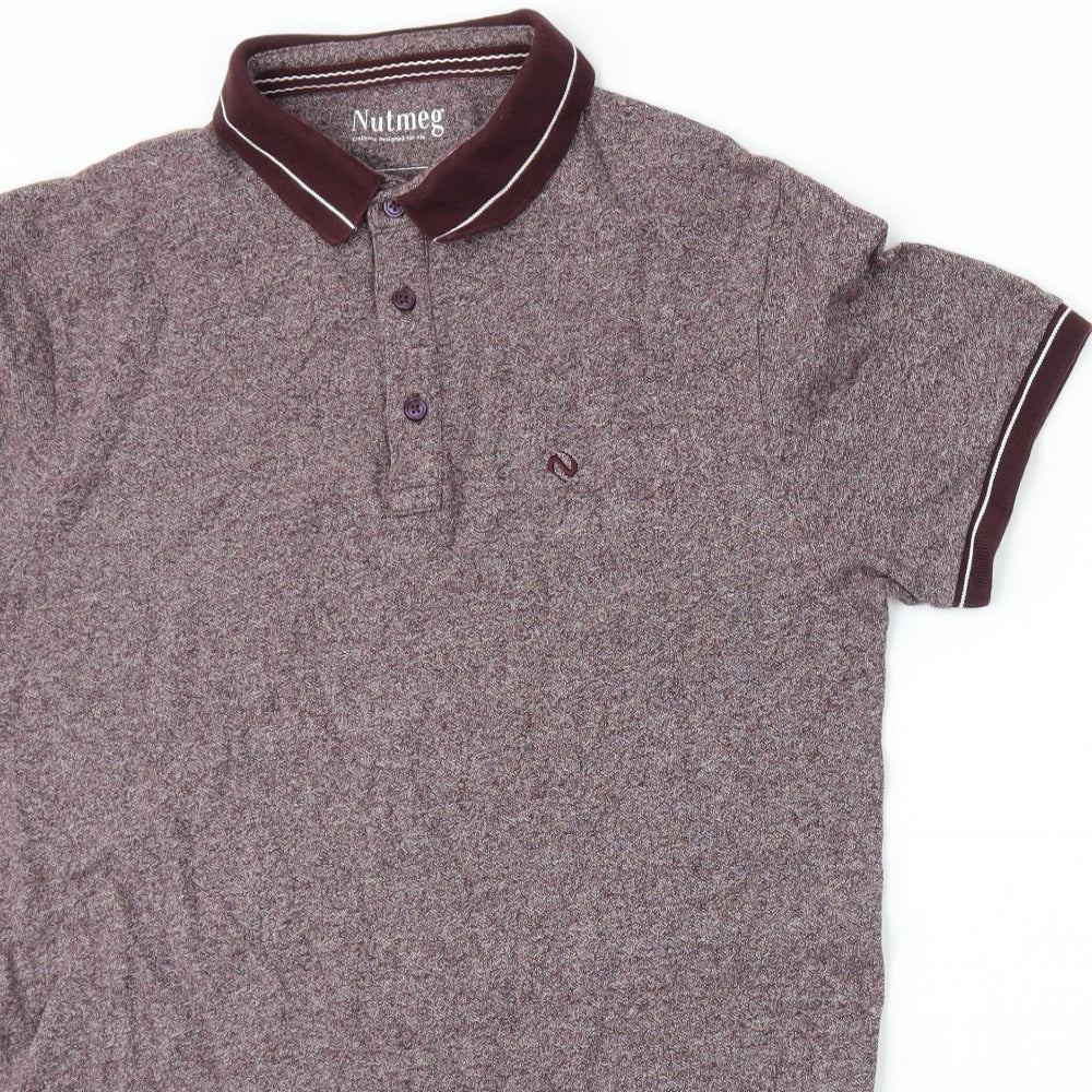 Nutmeg Mens Red    Polo Size S