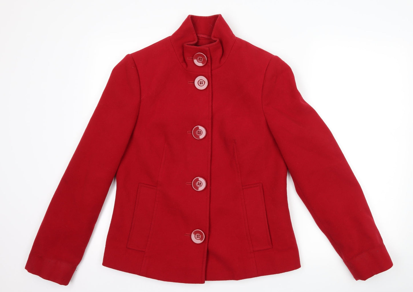Womens UK Size 10 Debenhams Red Overcoat