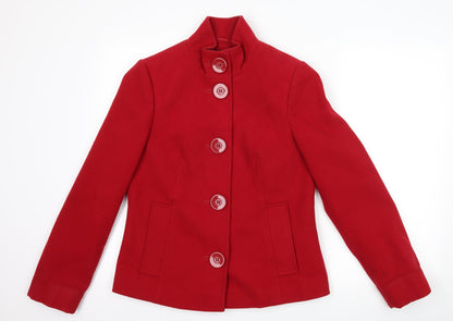 Womens UK Size 10 Debenhams Red Overcoat