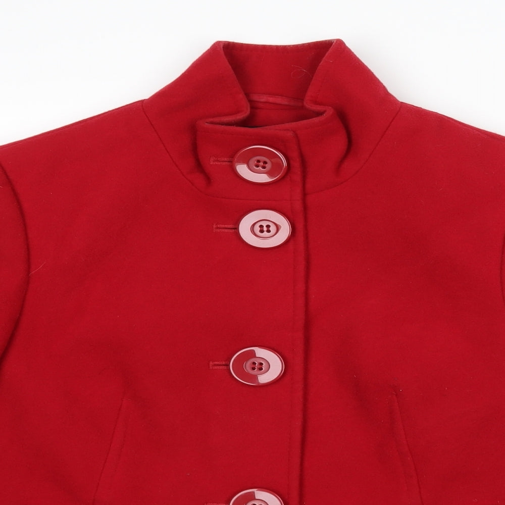 Womens UK Size 10 Debenhams Red Overcoat