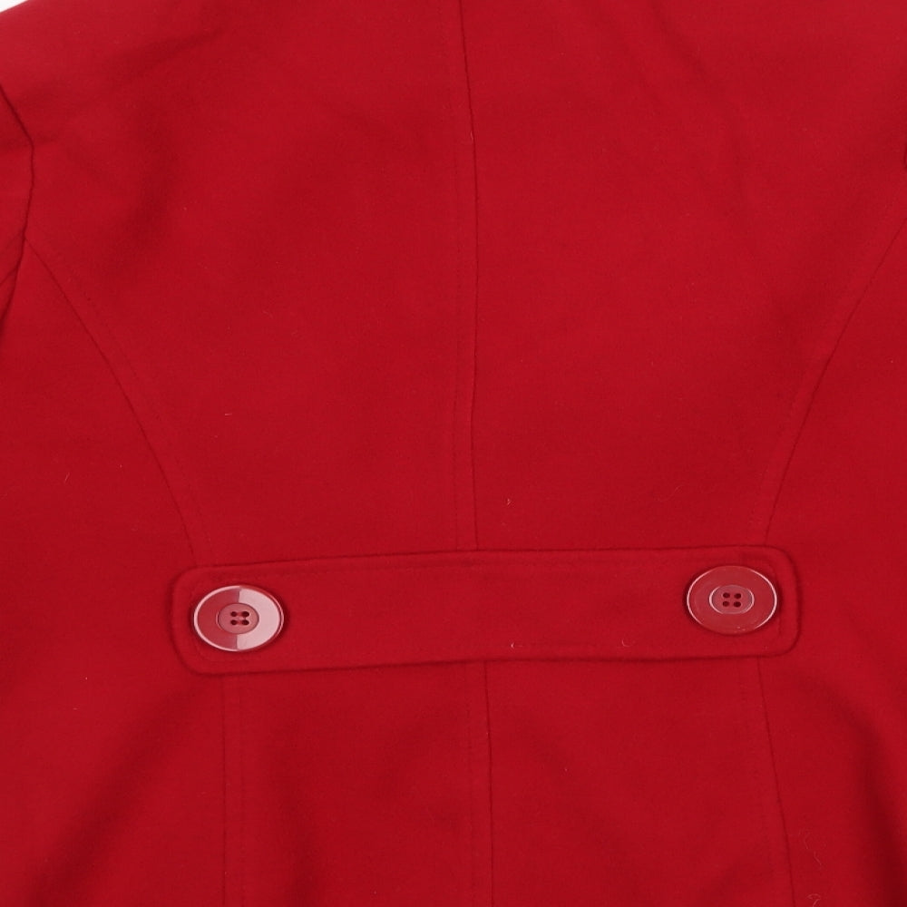 Womens UK Size 10 Debenhams Red Overcoat