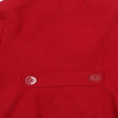 Womens UK Size 10 Debenhams Red Overcoat