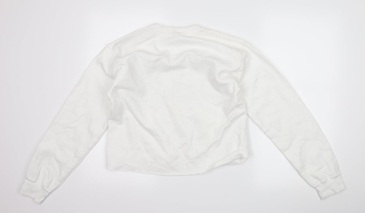 Miss Selfridge Womens White   Pullover Sweatshirt Size S  - slogan