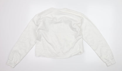 Miss Selfridge Womens White   Pullover Sweatshirt Size S  - slogan