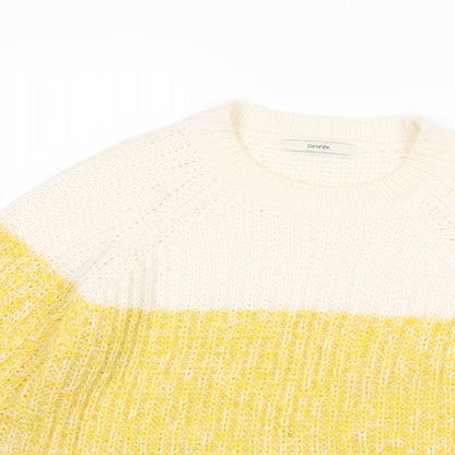 George Womens Yellow Striped  Pullover Jumper Size S