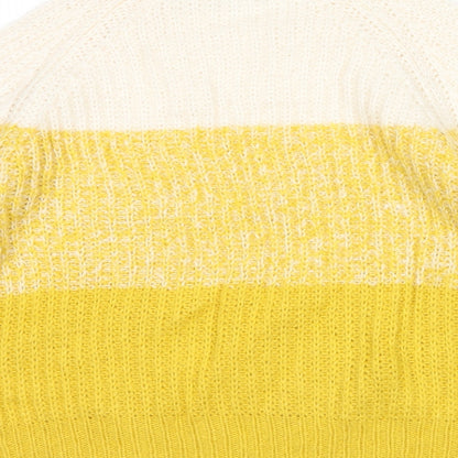 George Womens Yellow Striped  Pullover Jumper Size S