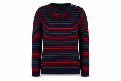 Kenar Womens Blue Striped  Pullover Jumper Size L