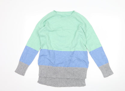 Oasis Womens Blue Striped  Pullover Jumper Size XS