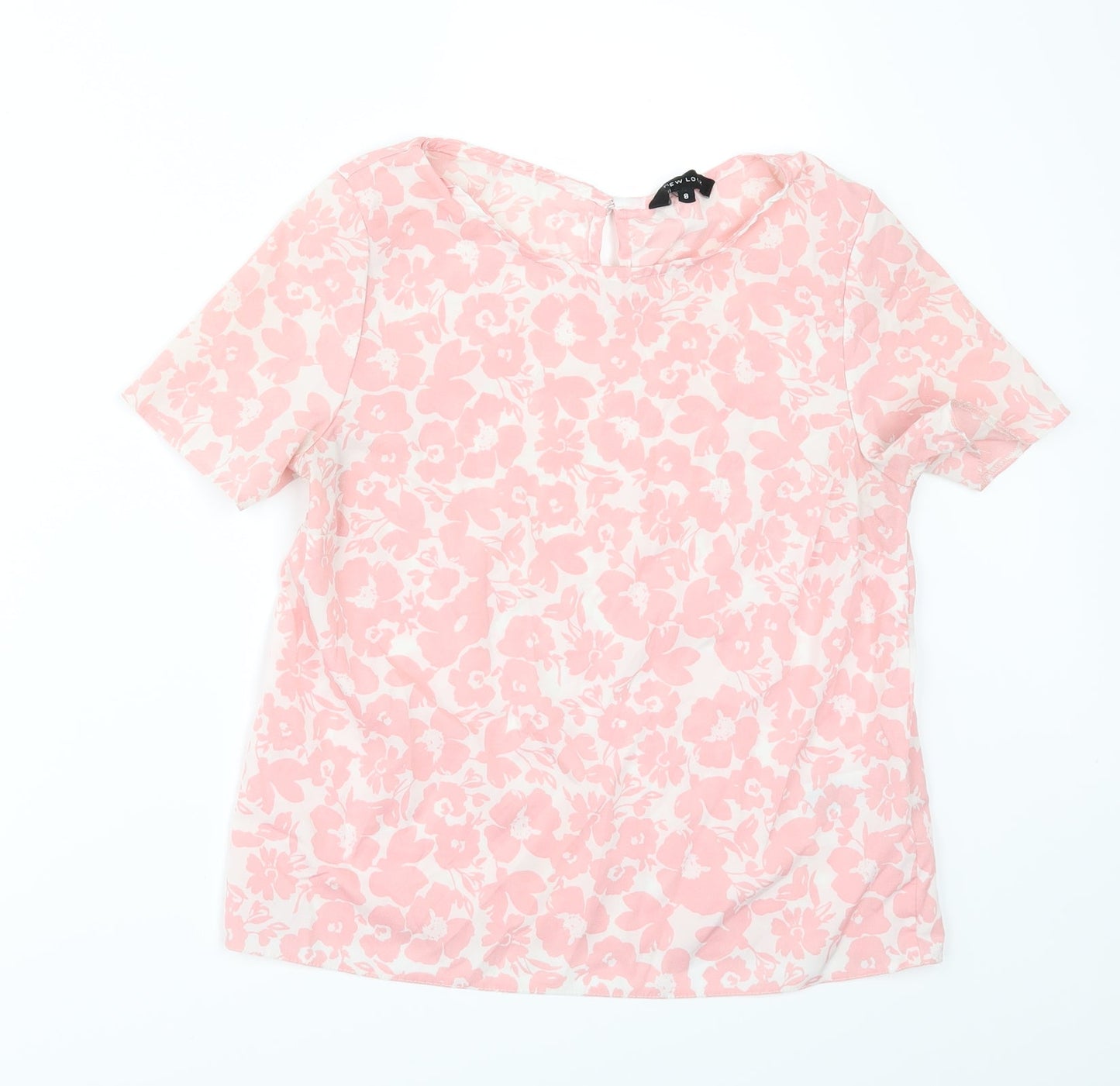 Womens UK Size 8 New Look Pink Tunic Blouse