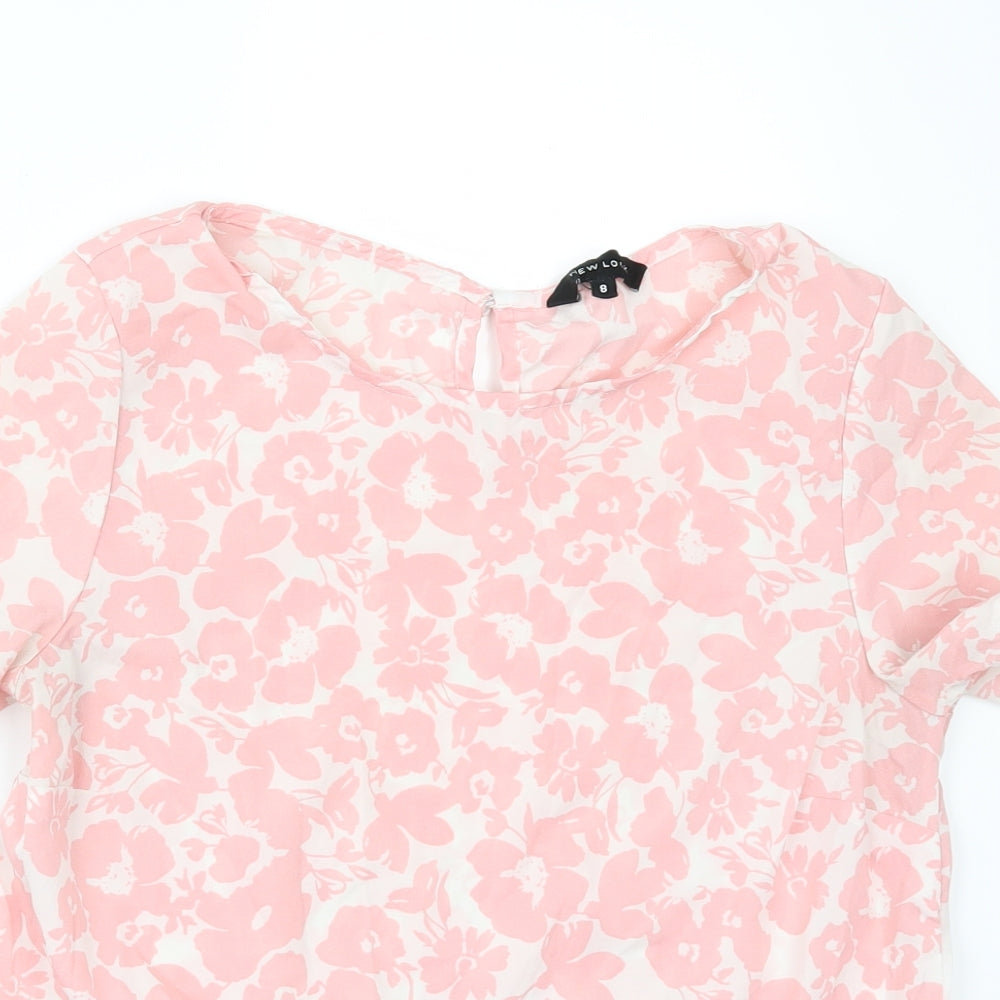 Womens UK Size 8 New Look Pink Tunic Blouse