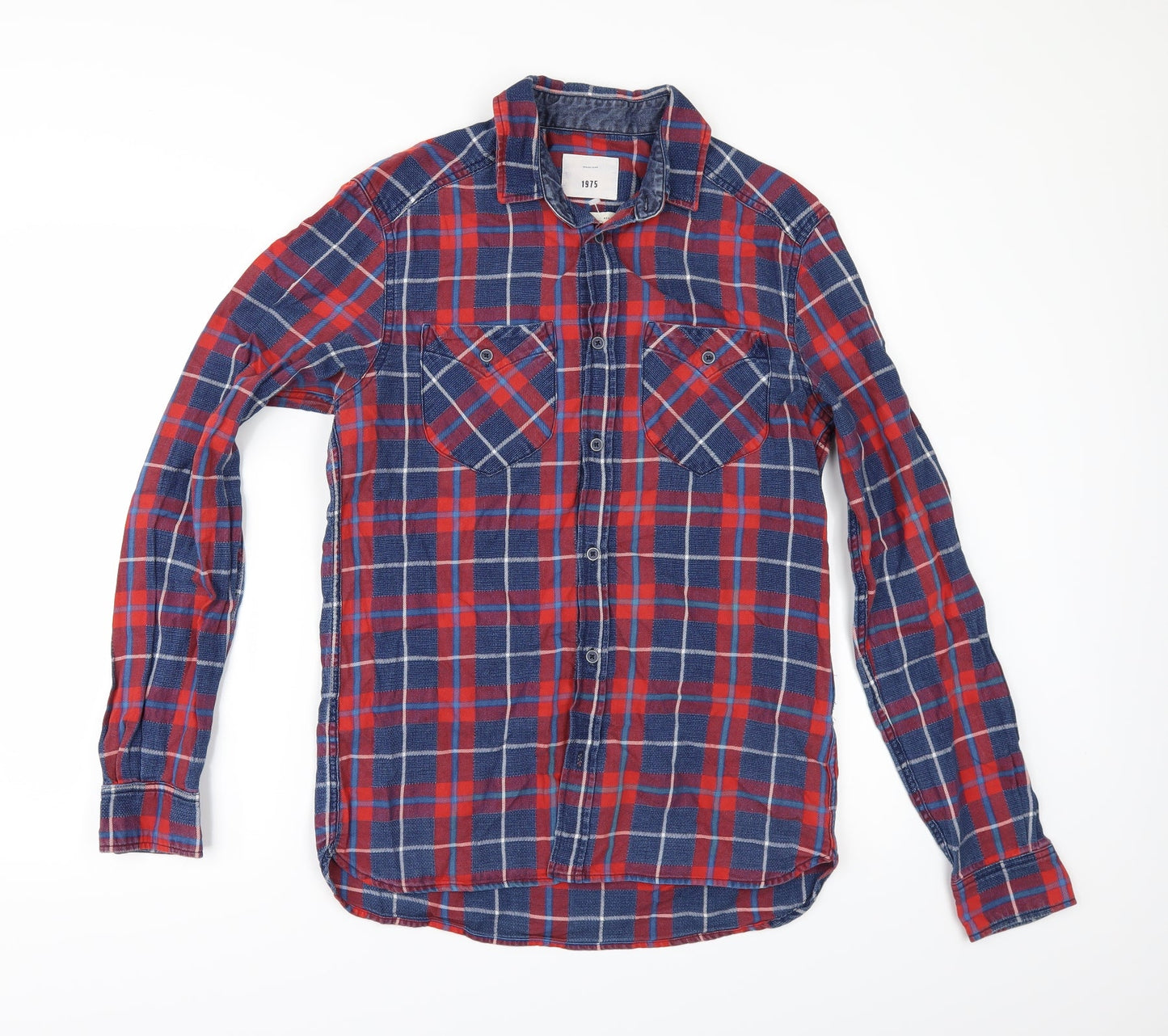 Mens UK Size S Preworn Multicoloured  Button-Up Long Sleeve Casual Shirt