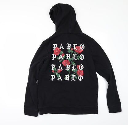 PROJECT PARIS Womens Black   Henley Hoodie Size M