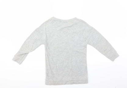 Next Girls Grey   Pullover Jumper Size 8 Years  - Star