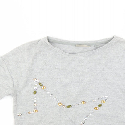 Next Girls Grey   Pullover Jumper Size 8 Years  - Star
