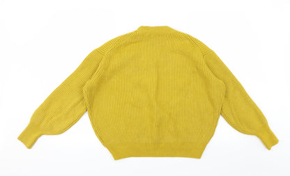 H&M Womens Yellow   Pullover Jumper Size M
