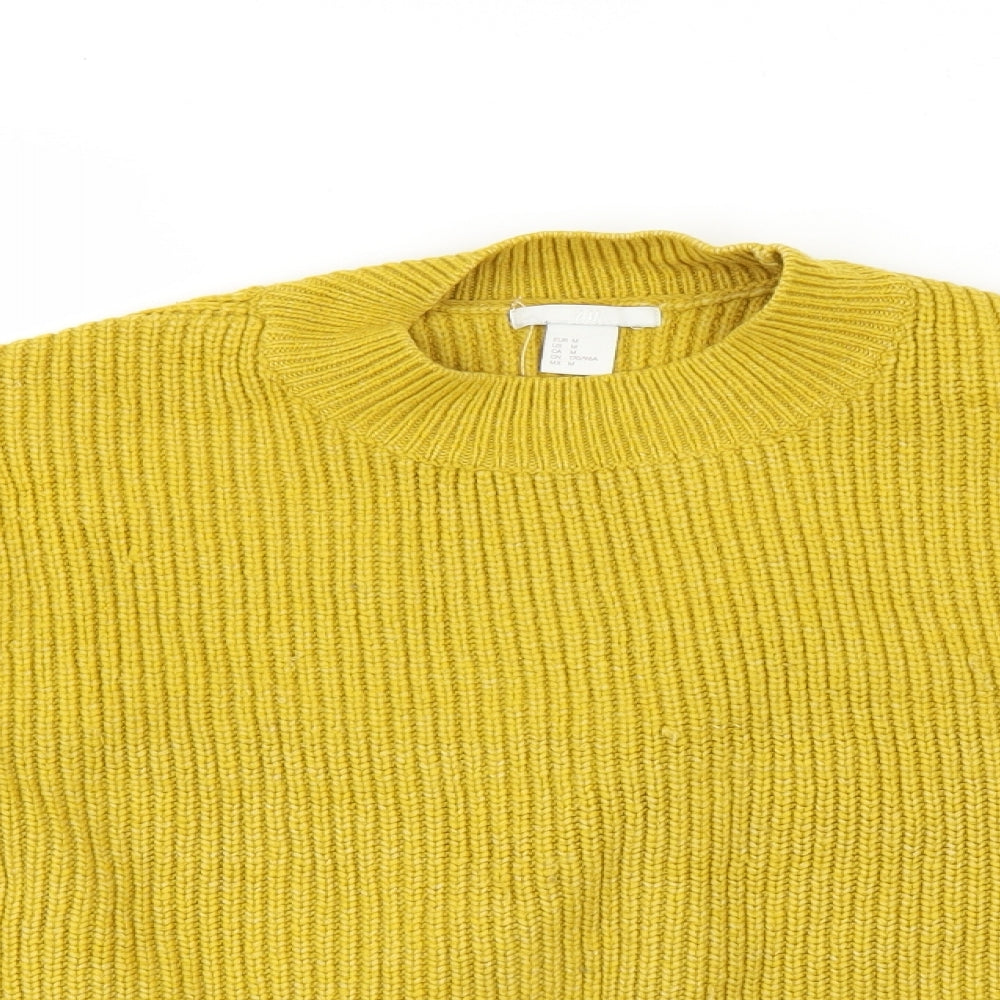 H&M Womens Yellow   Pullover Jumper Size M